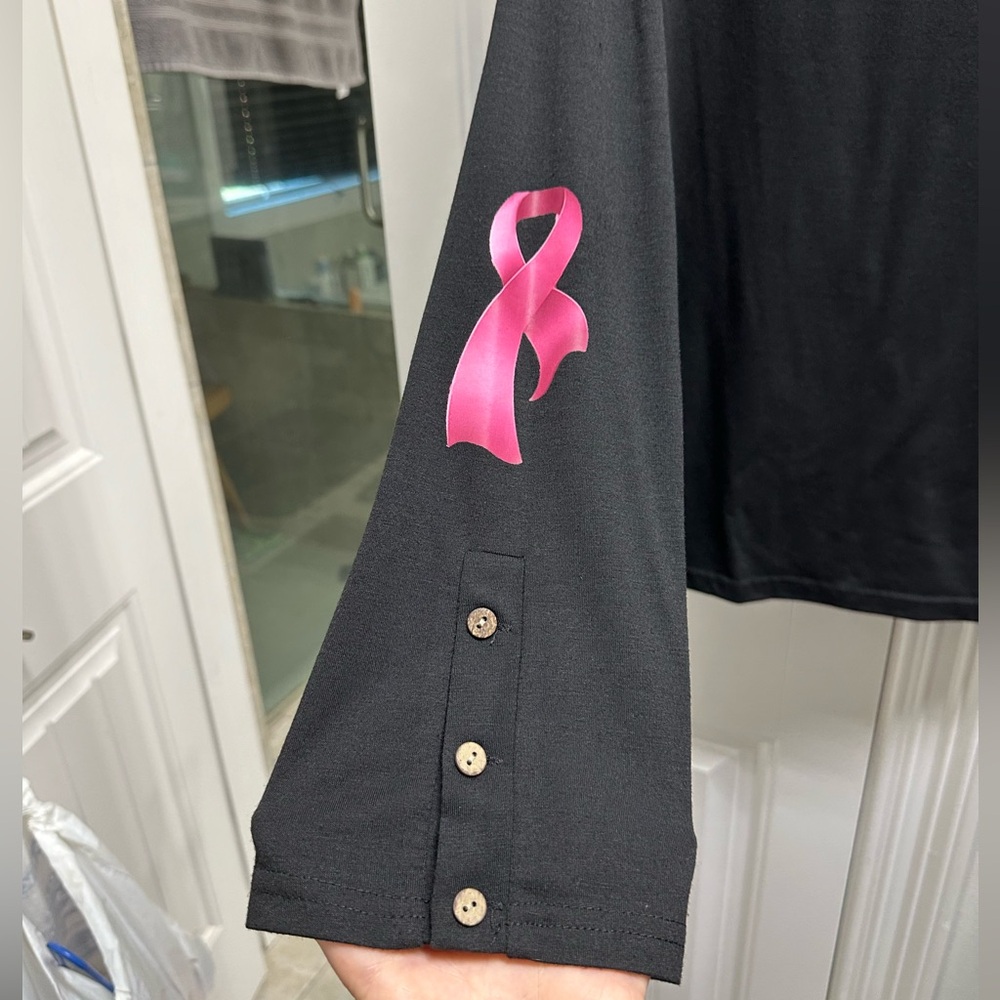 Breast Cancer Awareness flared long sleeve shirt - Picture 3 of 5